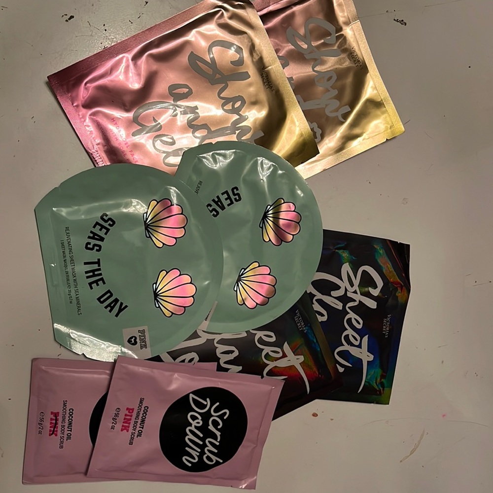 Lot of PINK Face Mask Sheet Mask Scrubs